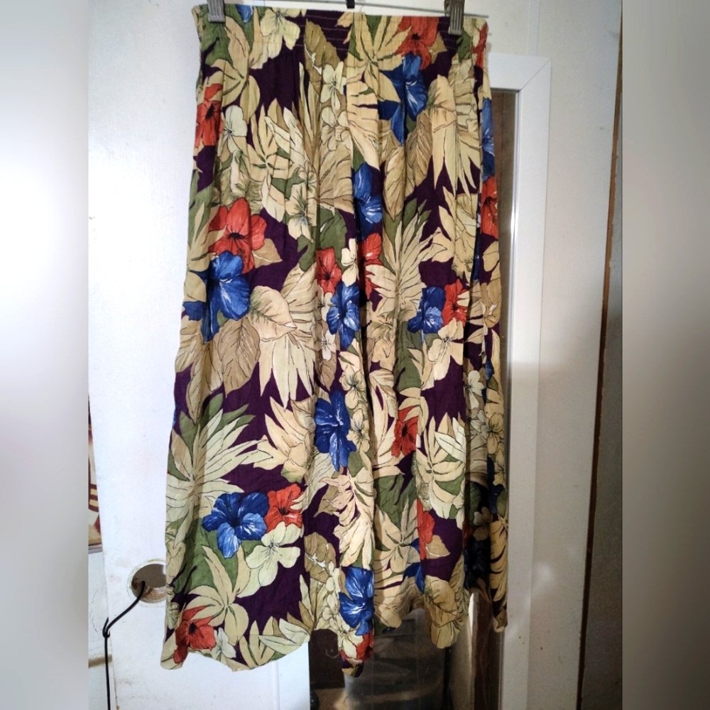 Alfred Dunner Vintage Floral Skirt (11-12)Elastic Waist. Beautiful, Comfortable